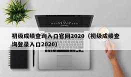 初级成绩查询入口官网2020（初级成绩查询登录入口2020）