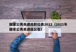 国家公务员遴选职位表2022（2021年国家公务员遴选公告）