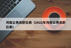 河南公务员职位表（2022年河南公务员职位表）
