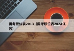 国考职位表2013（国考职位表2024江苏）