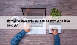 贵州省公务员职位表（2024贵州省公务员职位表）