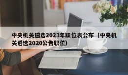 中央机关遴选2023年职位表公布（中央机关遴选2020公告职位）